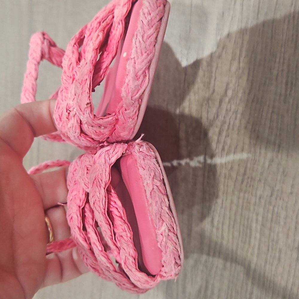Zara Kids Pink Braided Sandals size 25 - Picture 4 of 11